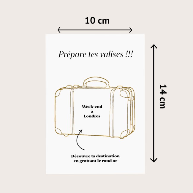 CARTE A GRATTER SURPRISE -  DESTINATION VOYAGE SURPRISE - PREPARE TES VALISES - EPB
