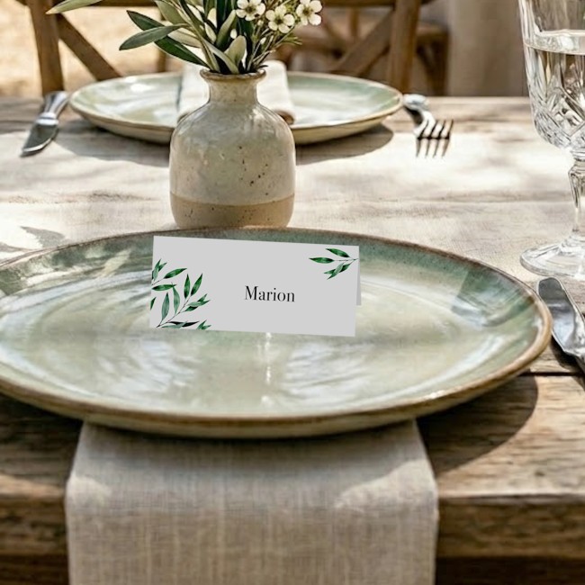 Marque-Place personnalisé pour Mariage provençal - Thème Olivier _ EPB