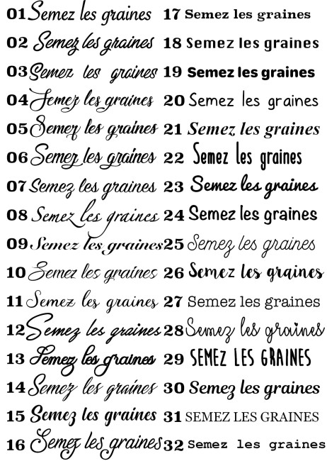 Polices d'écriture