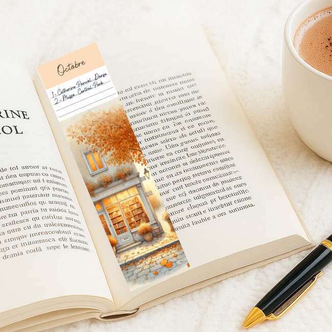 Marque-pages à personnaliser - Lot de 12 - 1 par mois - Motif Libraire papier aquarelle - EPC Marque-pages à personnaliser - Lot de 12 - 1 par mois - Motif Libraire papier aquarelle - EPC