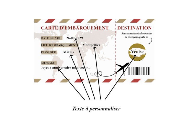 Carte à Gratter Voyage Bordeaux et Marron | Mlle Framboisine - EP2