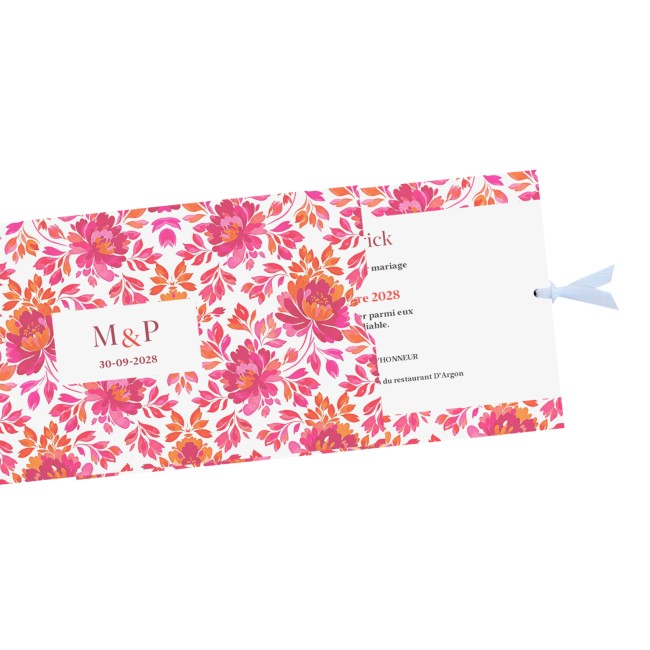 Faire-part, invitation mariage style Folk art, thème Romantic folk - EPB