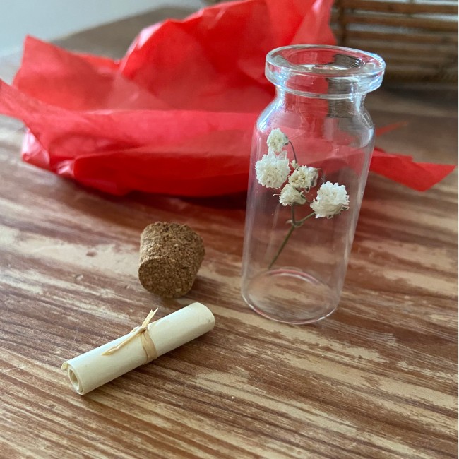 Fiole en verre avec message personnalisée - Demande témoin, demoiselle d'honneur, annonce mariage, grossesse... Cadeau de Noël personnalisé - ep7