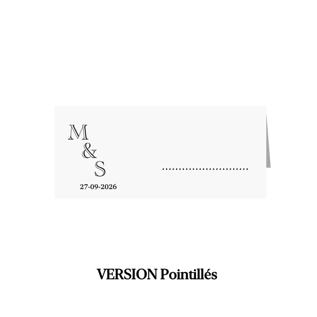 Marque-place mariage chic – Initiales personnalisées – Design minimaliste et raffiné - EP4 Marque-place mariage chic – Initiales personnalisées – Design minimaliste et raffiné - EP4