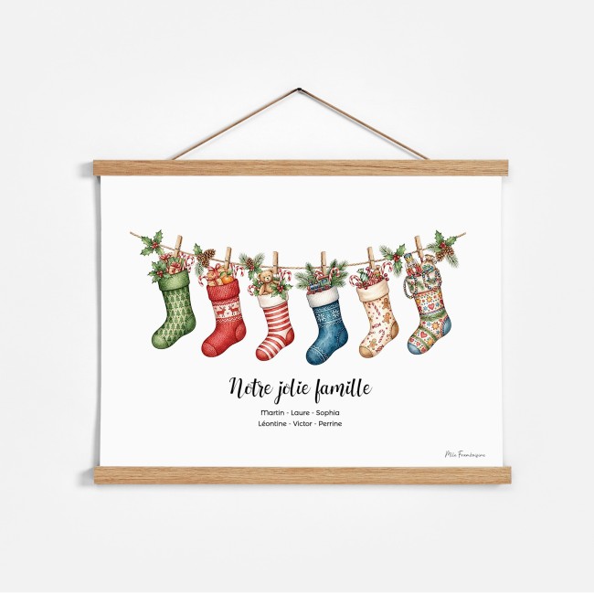 Affiche Famille Personnalisée Chaussettes Noël | Mlle Framboisine - EP2 Affiche Famille Personnalisée Chaussettes Noël | Mlle Framboisine - EP2