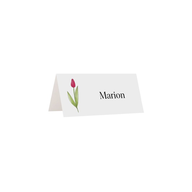 Marque-place mariage thème Floral – Motif Tulipe – Décoration de table printanière et raffinée - EP3