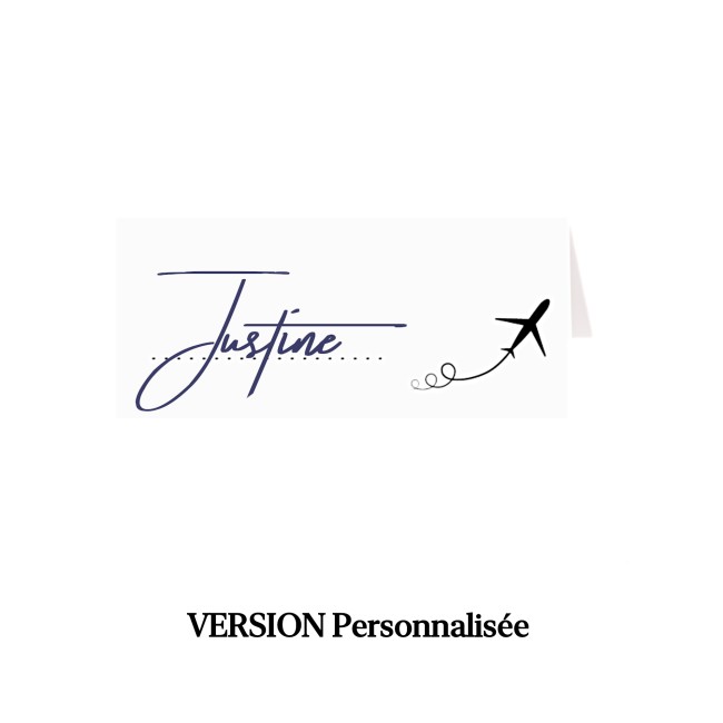 Marque-Places personnalisable - motif Avion qui décolle- Mariage thème voyage - EP3