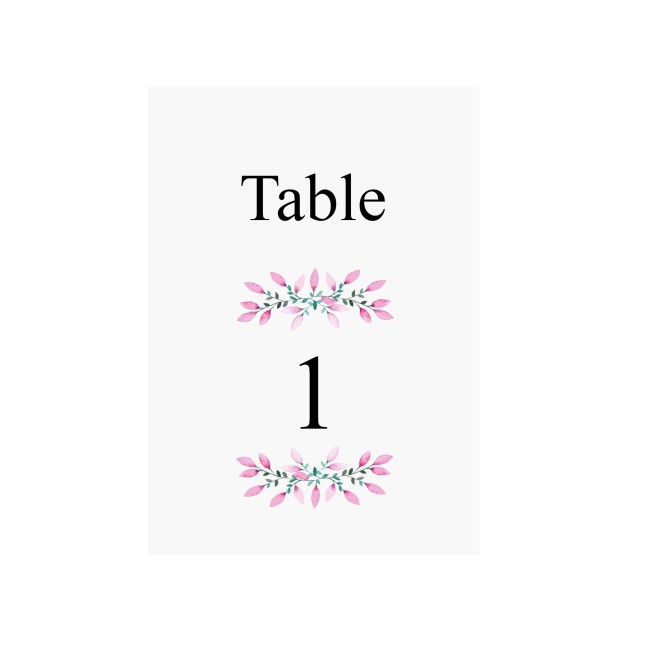 Carte Numéro de table personnalisée pour Anniversaire ou Mariage thème nature florale - Modèle Romance fleurie - EPB Carte Numéro de table personnalisée pour Anniversaire ou Mariage thème nature florale - Modèle Romance fleurie - EPB