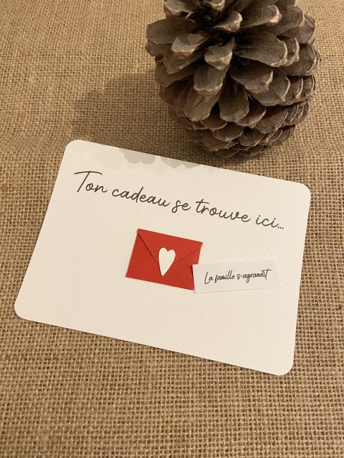 Carte cadeau de Noël personnalisé avec message surprise -  Annonce grossesse, demande témoin, demoiselle d'honneur, parrain. -EP3