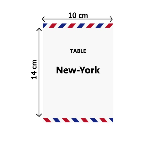 Carte Nom de table personnalisée - Décoration Mariage ou anniversaire thème Voyage, destination - EP2