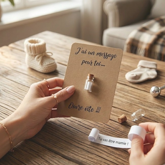 Carte message surprise personnalisé - Annonce Grossesse Originale – Carte Fiole Message - epi Carte message surprise personnalisé - Annonce Grossesse Originale – Carte Fiole Message - epi