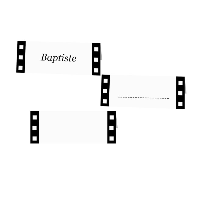 Marque-Places pour mariage ou anniversaire - Motif Cinéma - epA