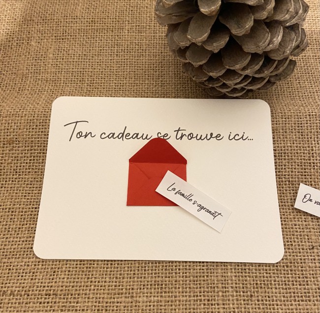 Carte cadeau de Noël personnalisé avec message surprise -  Annonce grossesse, demande témoin, demoiselle d'honneur, parrain. -EP3