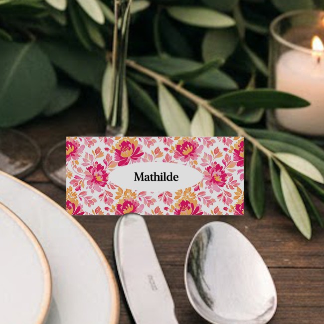 Marque-Place pour Mariage ou anniversaire style Botanique Romantique - Romantic folk - EP1