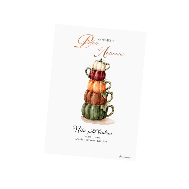 Affiche Famille Tasse Citrouille Automne | Mlle Framboisine - EP6