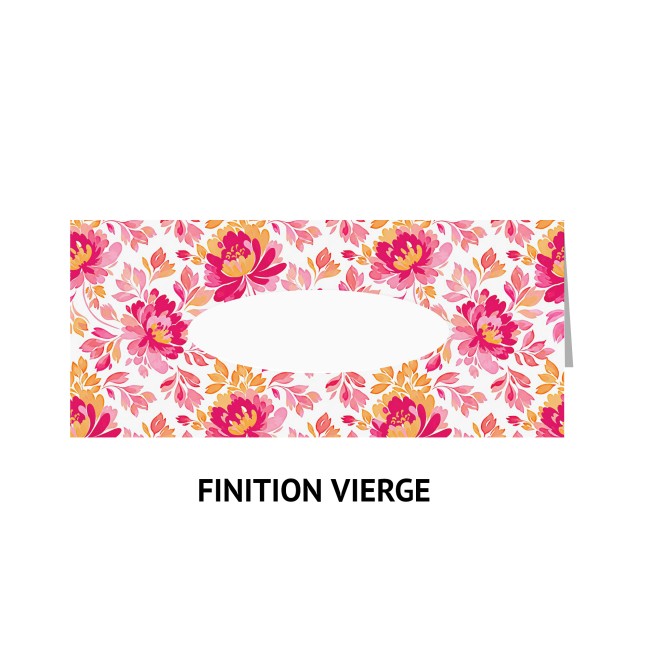 Marque-Place pour Mariage ou anniversaire Thème Botanique Romantique - Motif Romantic folk - EPC