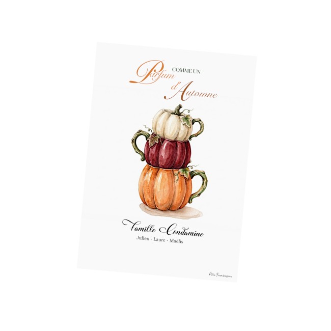 Affiche Famille Tasse Citrouille Automne | Mlle Framboisine - EP5