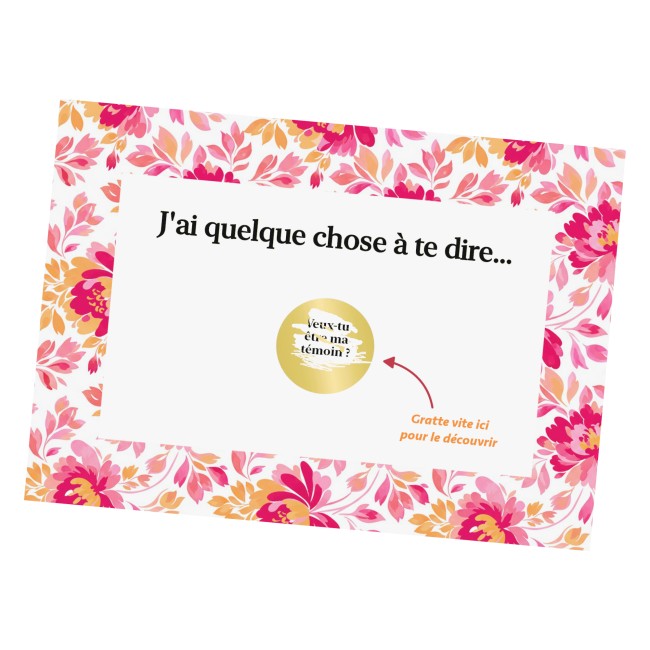 Carte à gratter pour annonce surprise - Demande de témoin ou Demoiselle d'honneur pour Mariage bohème, Botanique romantique - EP3