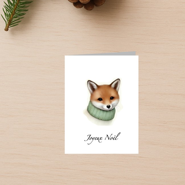 Carte Joyeux Noël - Carte de voeux aux motifs vintages - Style aquarelle - EP4 Carte Joyeux Noël - Carte de voeux aux motifs vintages - Style aquarelle - EP4