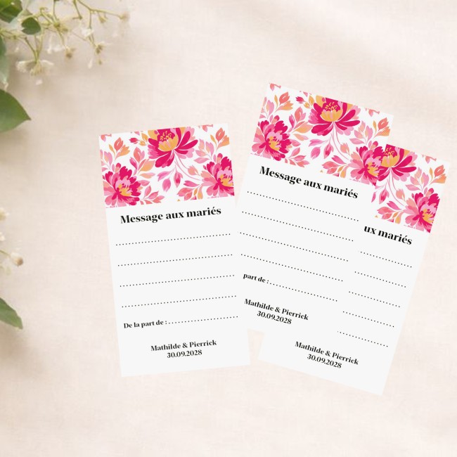 Livre d'or - Cartes messages aux marié(e)s - Style Botanique romantique - EP1 Livre d'or - Cartes messages aux marié(e)s - Style Botanique romantique - EP1
