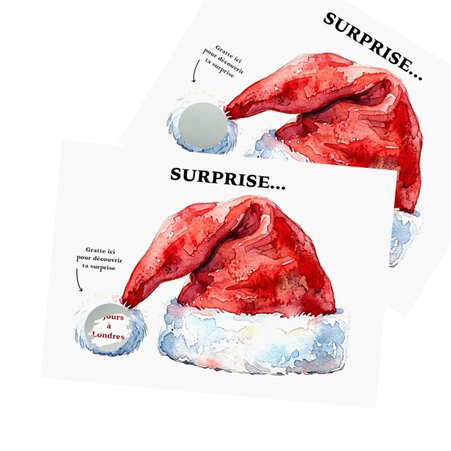 Carte à Gratter Annonce Surprise Bonnet de Noël | Mlle Framboisine - EP2 Carte à Gratter Annonce Surprise Bonnet de Noël | Mlle Framboisine - EP2