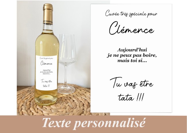 Etiquette autocollante personnalisée pour bouteille - Annonce grossesse, demande parrain marraine - ep4 Etiquette autocollante personnalisée pour bouteille - Annonce grossesse, demande parrain marraine - ep4