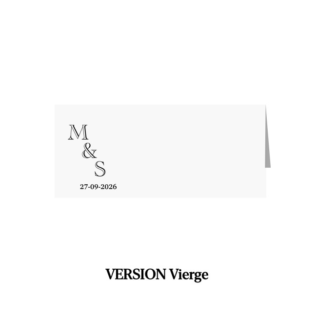 Marque-place mariage chic – Initiales personnalisées – Design minimaliste et raffiné - EP3 Marque-place mariage chic – Initiales personnalisées – Design minimaliste et raffiné - EP3