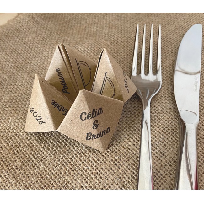 Menu individuel Cocotte Origami – Thème Champêtre & Ludique – Papier Kraft Naturel - EPA