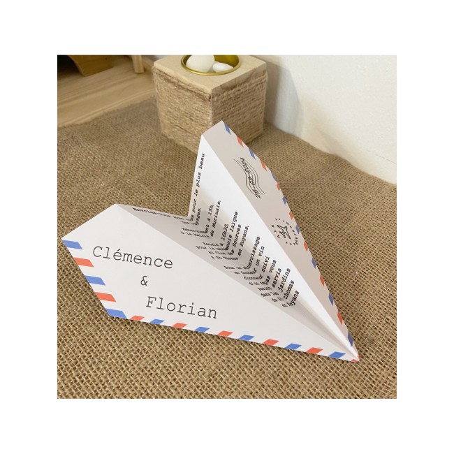 Faire-part de Mariage Thème voyage, Destination - Invitation style Origami avion _ EPG