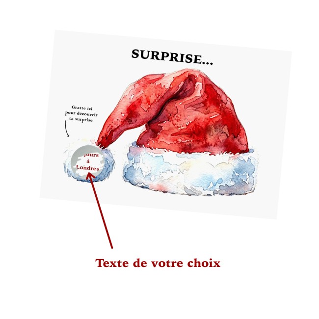 Carte à Gratter Annonce Surprise Bonnet de Noël | Mlle Framboisine- EP3 Carte à Gratter Annonce Surprise Bonnet de Noël | Mlle Framboisine- EP3