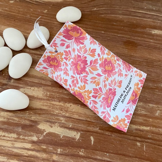 Boîtes à dragées berlingot pour cadeaux de remerciements invités - Mariage tou anniversaire style Botanique Romantique - EPC