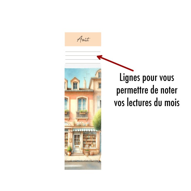 Marque-pages à personnaliser - Lot de 12 - 1 par mois - Motif Libraire papier aquarelle - EPD Marque-pages à personnaliser - Lot de 12 - 1 par mois - Motif Libraire papier aquarelle - EPD
