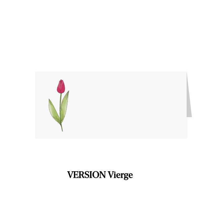 Marque-place mariage thème Floral – Motif Tulipe – Décoration de table printanière et raffinée - EP5