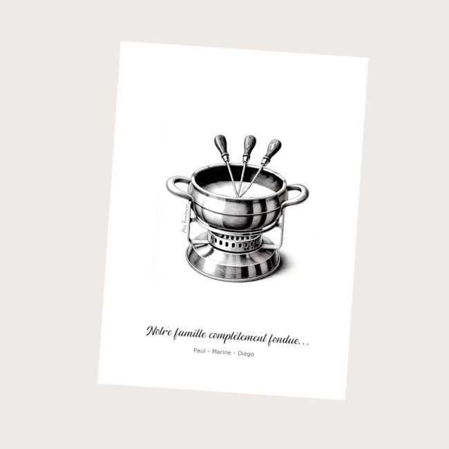 Affiche Famille personnalisée - Fondue Savoyarde - Décoration murale personnalisée - EPB Affiche Famille personnalisée - Fondue Savoyarde - Décoration murale personnalisée - EPB