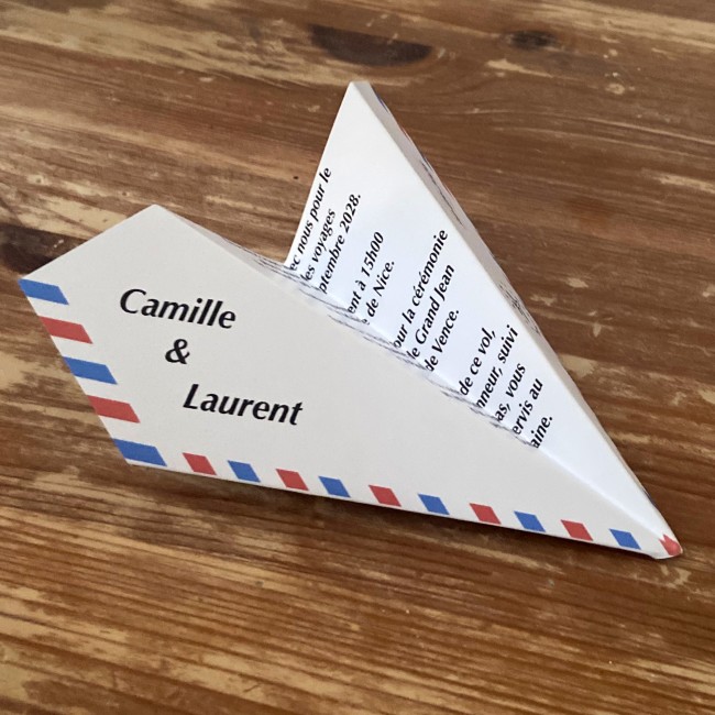 Faire-part de Mariage Thème voyage, Destination - Invitation style Origami avion _ EPK Faire-part de Mariage Thème voyage, Destination - Invitation style Origami avion _ EPK