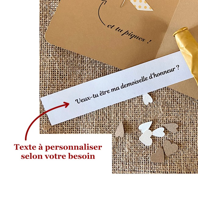Demande Témoin/ Demoiselle d'honneur personnalisée - Carte surprise ballon à éclater  - EPG
