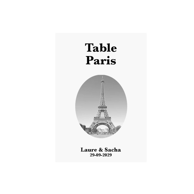 Carte Nom de table personnalisée Villes du monde - Photo Noir et blanc - Monument célèbre - EPF Carte Nom de table personnalisée Villes du monde - Photo Noir et blanc - Monument célèbre - EPF