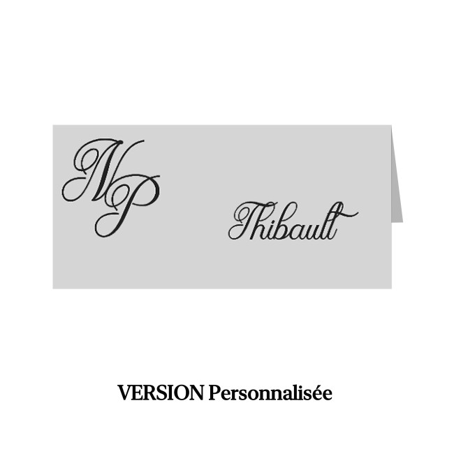 Marque-Places - Mariage Chic et élégant - Initiales calligraphie - EP5 Marque-Places - Mariage Chic et élégant - Initiales calligraphie - EP5