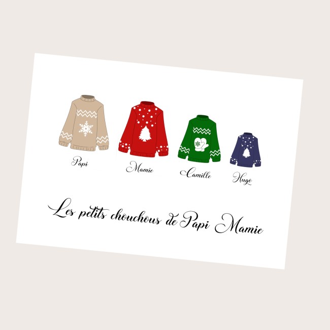 Photo 4Affiche Famille personnalisée - Décoration de Noël personnalisée - Pulls de Noel - Ep6 Affiche Famille personnalisée - Décoration de Noël personnalisée - Pulls de Noel - Ep6