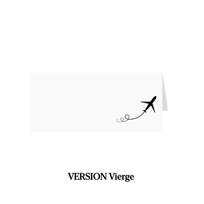 Marque-Places personnalisable - motif Avion qui décolle- Mariage thème voyage - EP2
