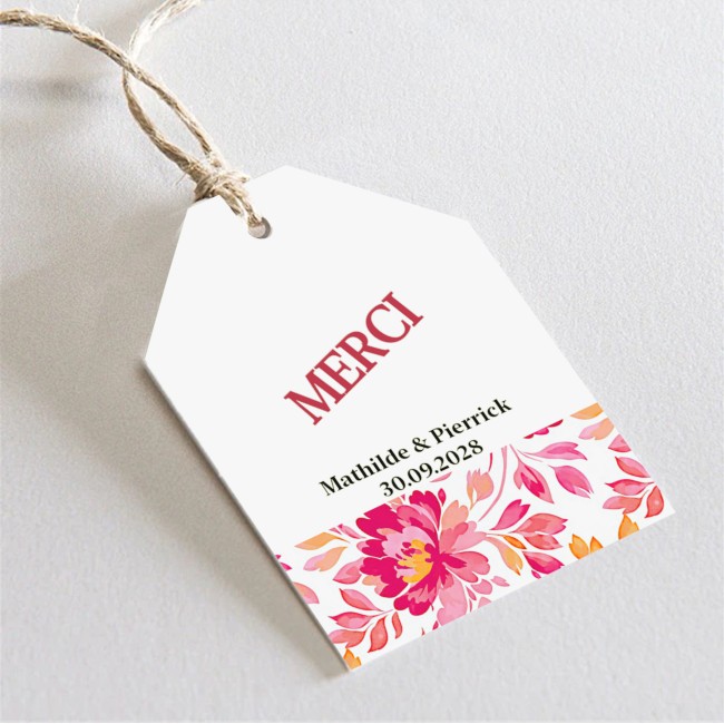 Etiquette MERCI - Mariage Bohème, Botanique Romantique - Style Romantic Folk _ EP2
