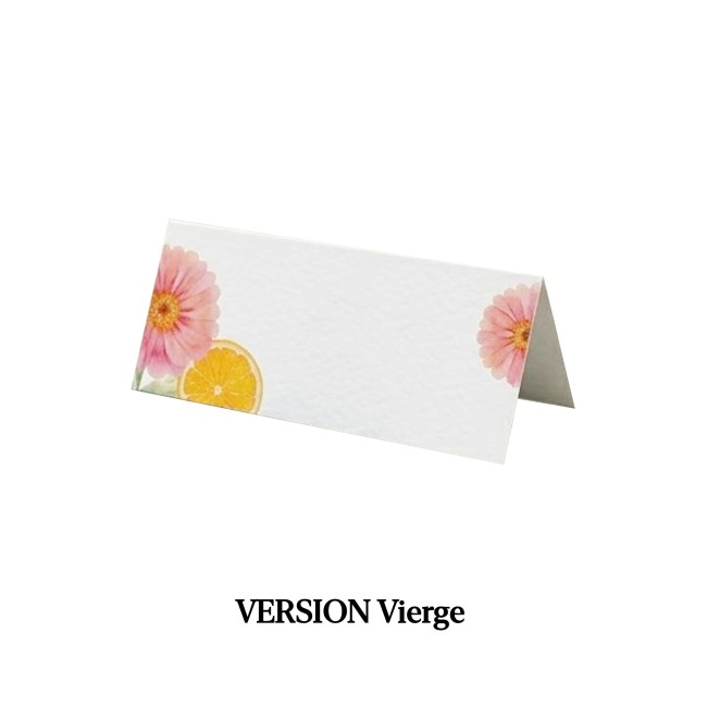 Marque-Place personnalisé pour Mariage Floral, nature - Motif Agrumes, Orange et fleurs colorées - EP4 Marque-Place personnalisé pour Mariage Floral, nature - Motif Agrumes, Orange et fleurs colorées - EP4