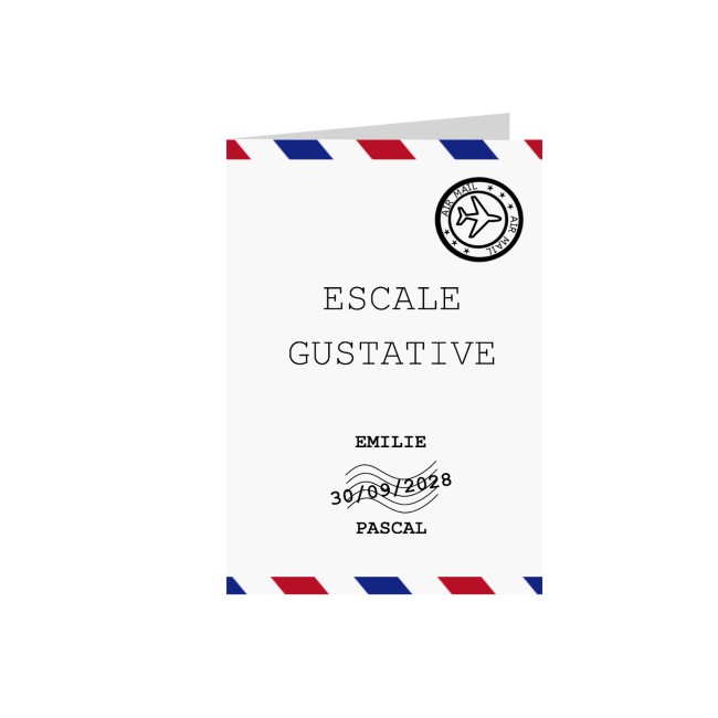 Menu Escale gustative pour Mariage ou Anniversaire thème Destination/Voyage, Avion - EPA