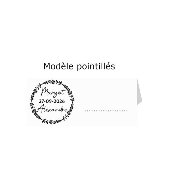Marque-Places - Mariage Chic et élégant - Couronne florale - EP6