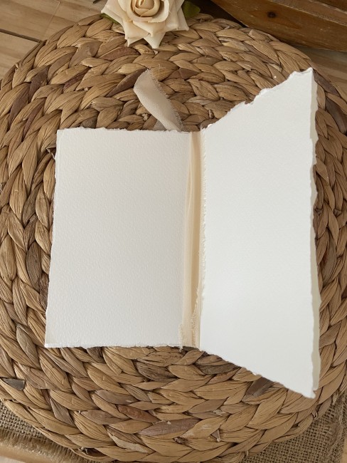 Livret de voeux mariage personnalisé, Carnet de mariage - Livret souvenir mariés - Papier effet déchiré Noeud mousseline - EPF