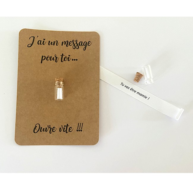 Carte message surprise personnalisé - Annonce Grossesse Originale – Carte Fiole Message- EPD Carte message surprise personnalisé - Annonce Grossesse Originale – Carte Fiole Message - EPD