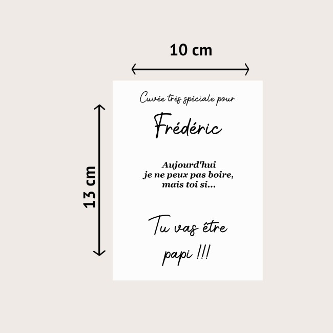 Etiquette autocollante personnalisée pour bouteille - Annonce grossesse, demande parrain marraine - ep6 Etiquette autocollante personnalisée pour bouteille - Annonce grossesse, demande parrain marraine - ep6