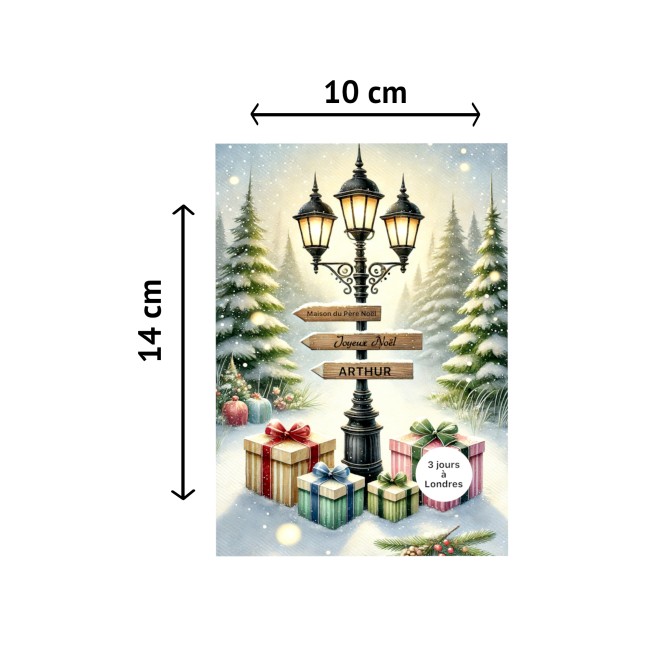 Carte à gratter personnalisée pour message surprise -Cadeau surprise, Voyage surprise - Motif Paysage de Noël - EP4 Carte à gratter personnalisée pour message surprise -Cadeau surprise, Voyage surprise - Motif Paysage de Noël - EP4