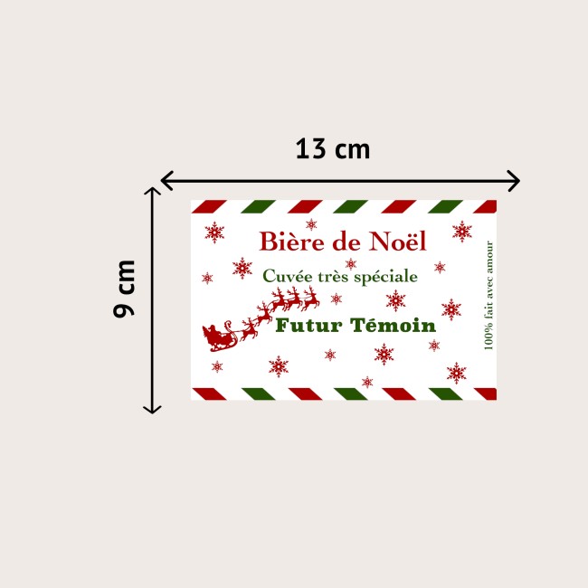 Etiquette autocollante personnalisée pour bouteille de Bière  - Cadeau de Noël original - Annonce grossesse, Demande parrain, témoin. ep3