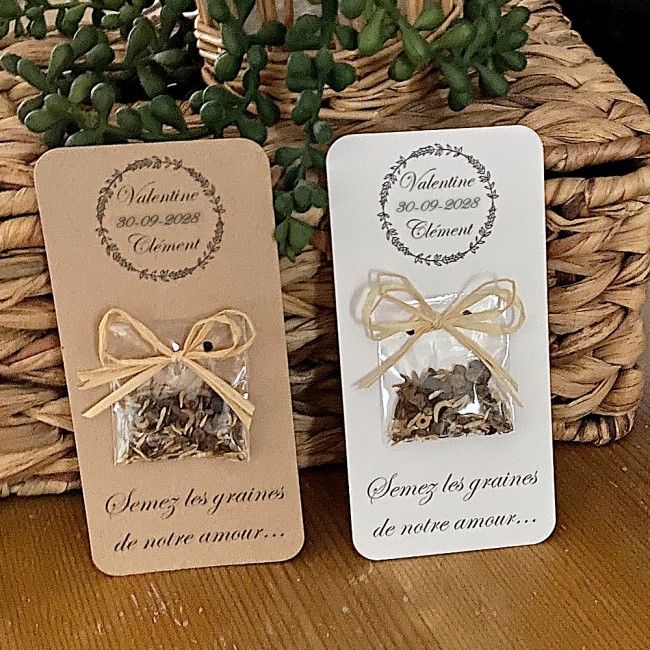 Cadeaux de remerciements invités personnalisés - Graines à semer pour Mariage style champêtre - EPC Cadeaux de remerciements invités personnalisés - Graines à semer pour Mariage style champêtre - EPC